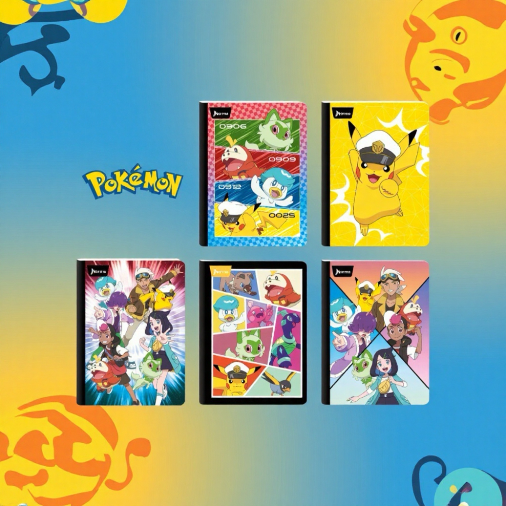 CUADERNO POKEMON CUADRICULADO 100 HOJAS