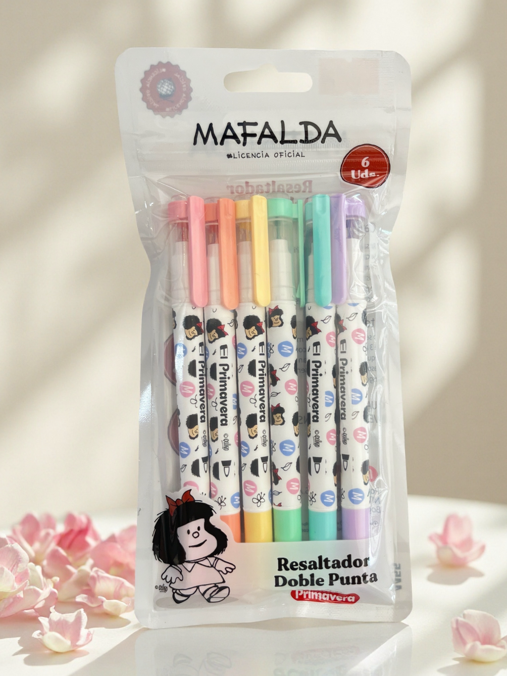 RESALTADOR DOBLE PUNTA MAFALDA X6