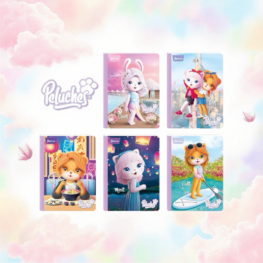 CUADERNO PELUCHES CUADRICULADO 100 HOJAS