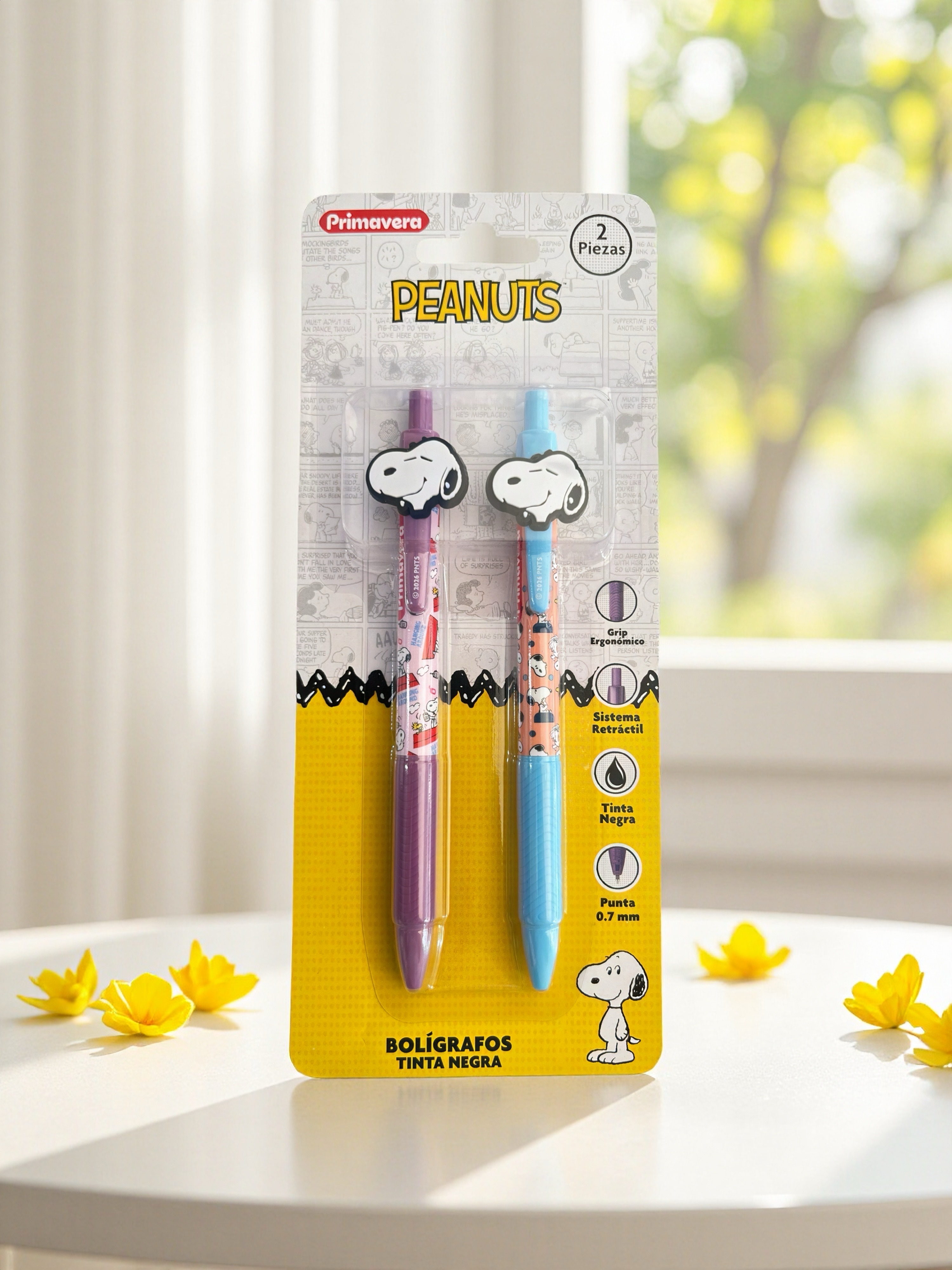 SET X2 DE BOLIGRAFOS CON PINES SNOOPY