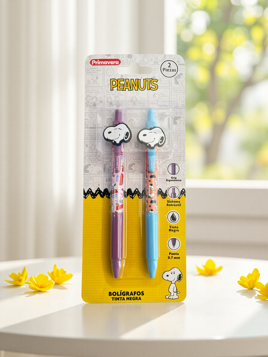 SET X2 DE BOLIGRAFOS CON PINES SNOOPY
