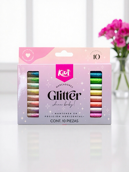 MARCADORES GLITTER X10