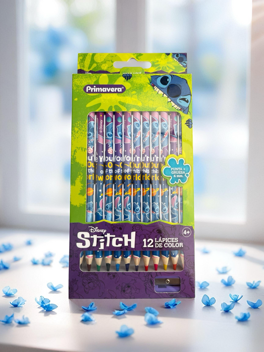 SET DE 12 COLORES DE STITCH + SACAPUNTA