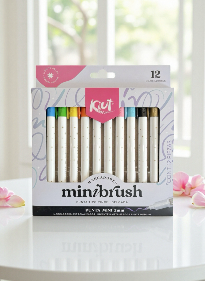 MARCADORES MINIBRUSH X12 PUNTA TIPO PINCEL DELGADO