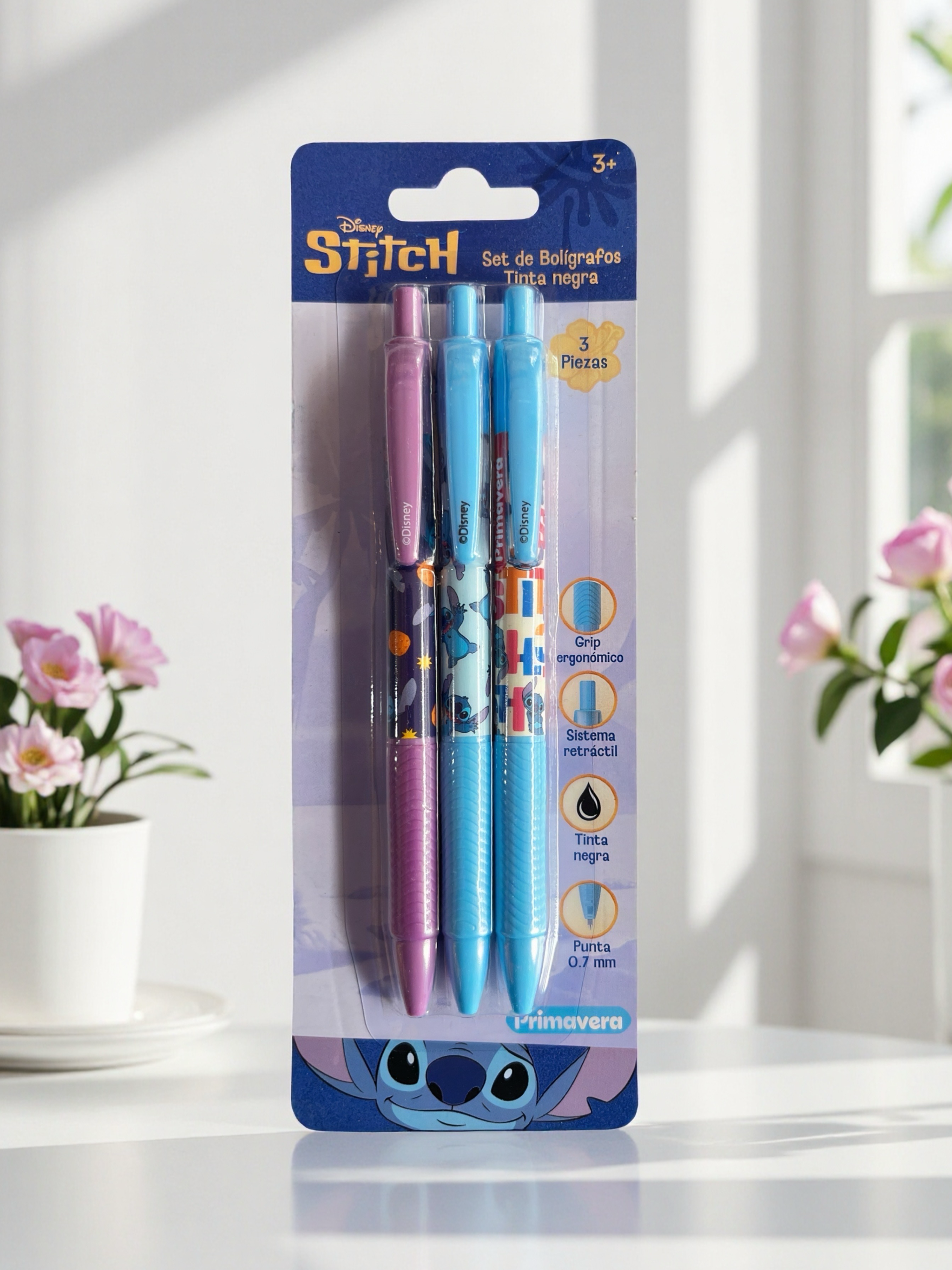 SET DE BOLIGRAFOS X3 DE STITCH