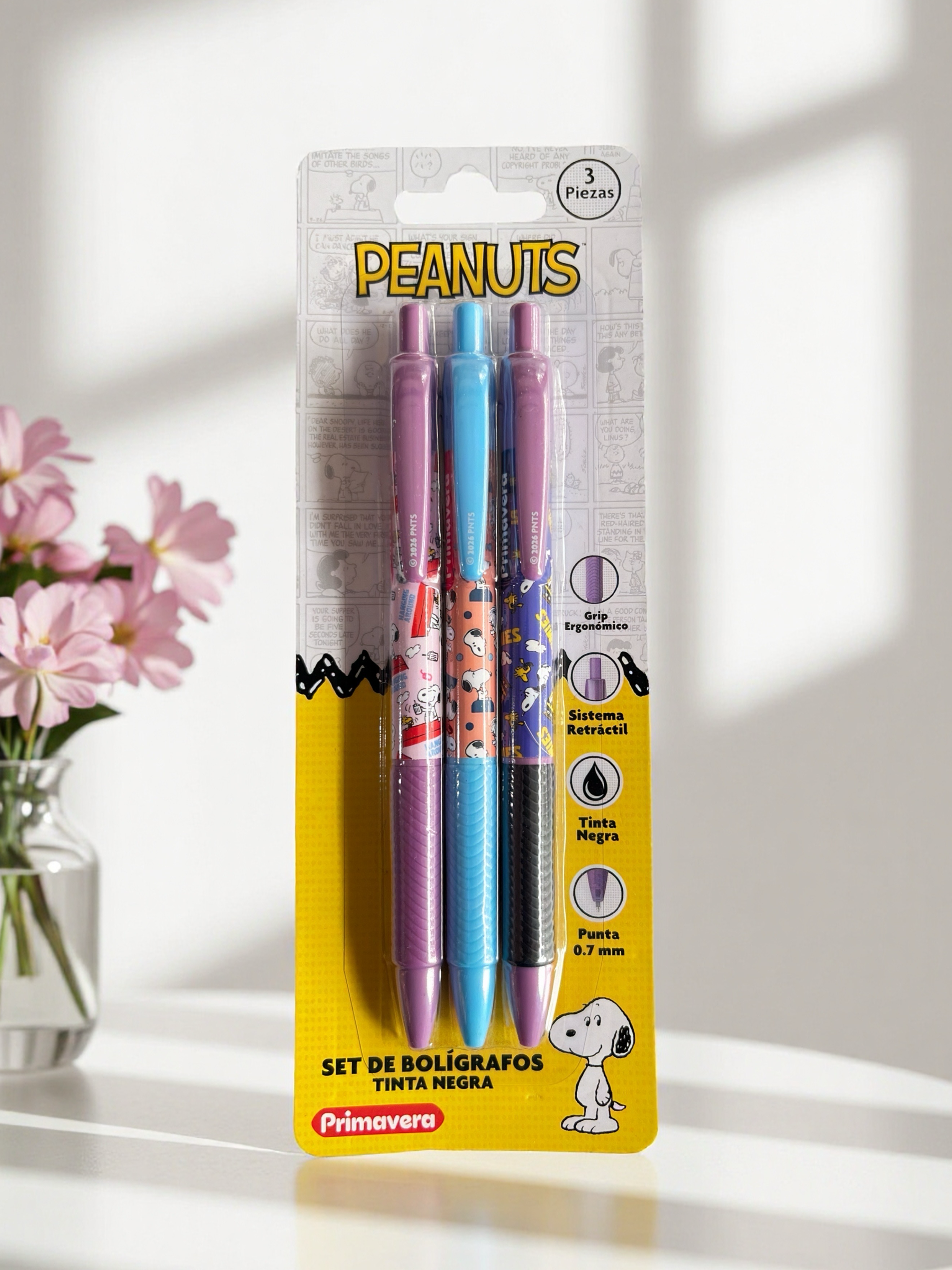 SET DE BOLIGRAFOS X3 DE SNOOPY