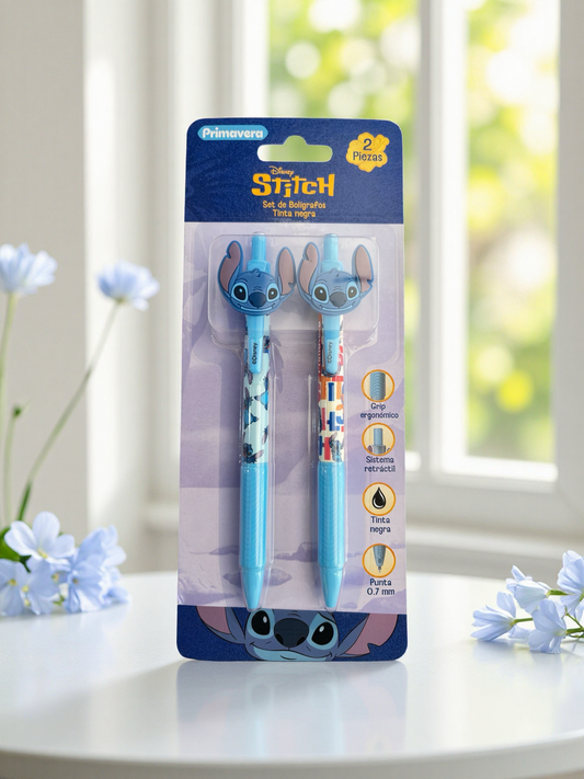 SET X2 DE BOLIGRAFOS CON PINES STITCH