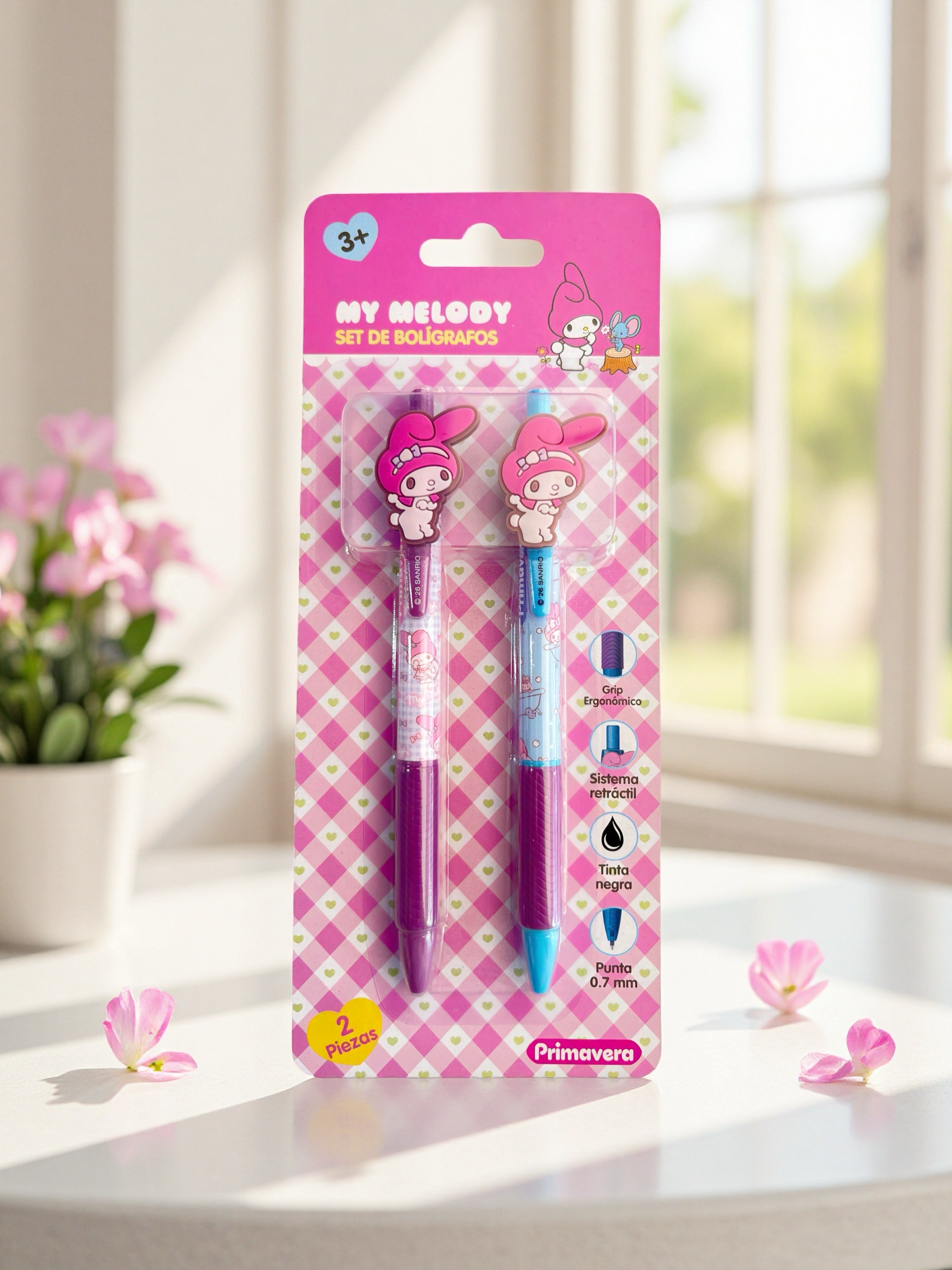 SET X2 DE BOLIGRAFOS CON PINES MY MELODY