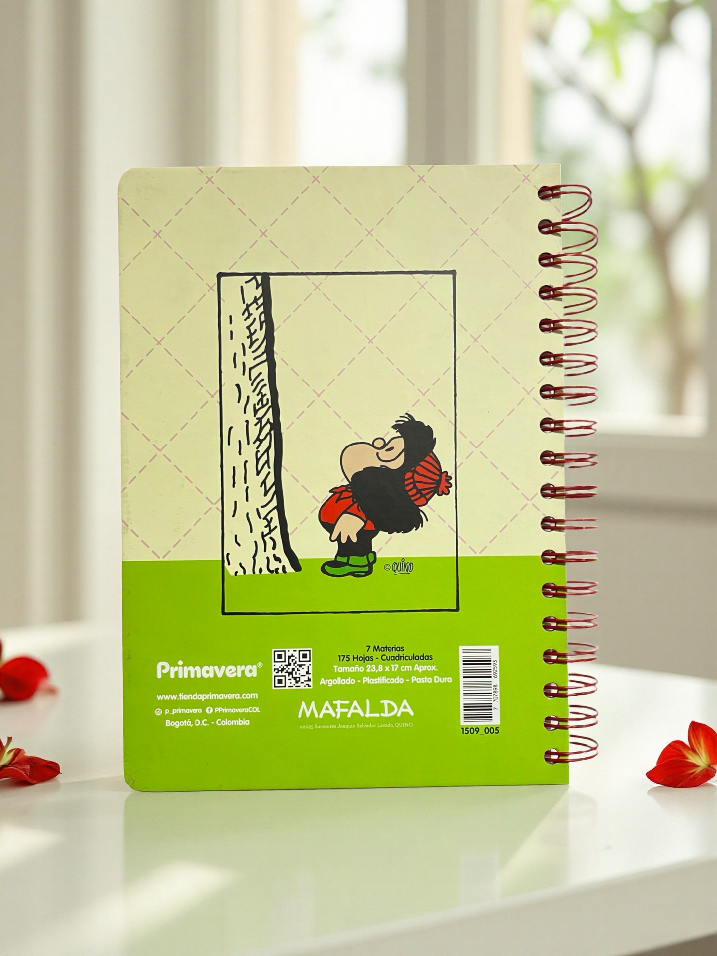 CUADERNO ARGOLLADO 5 MATERIAS MAFALDA