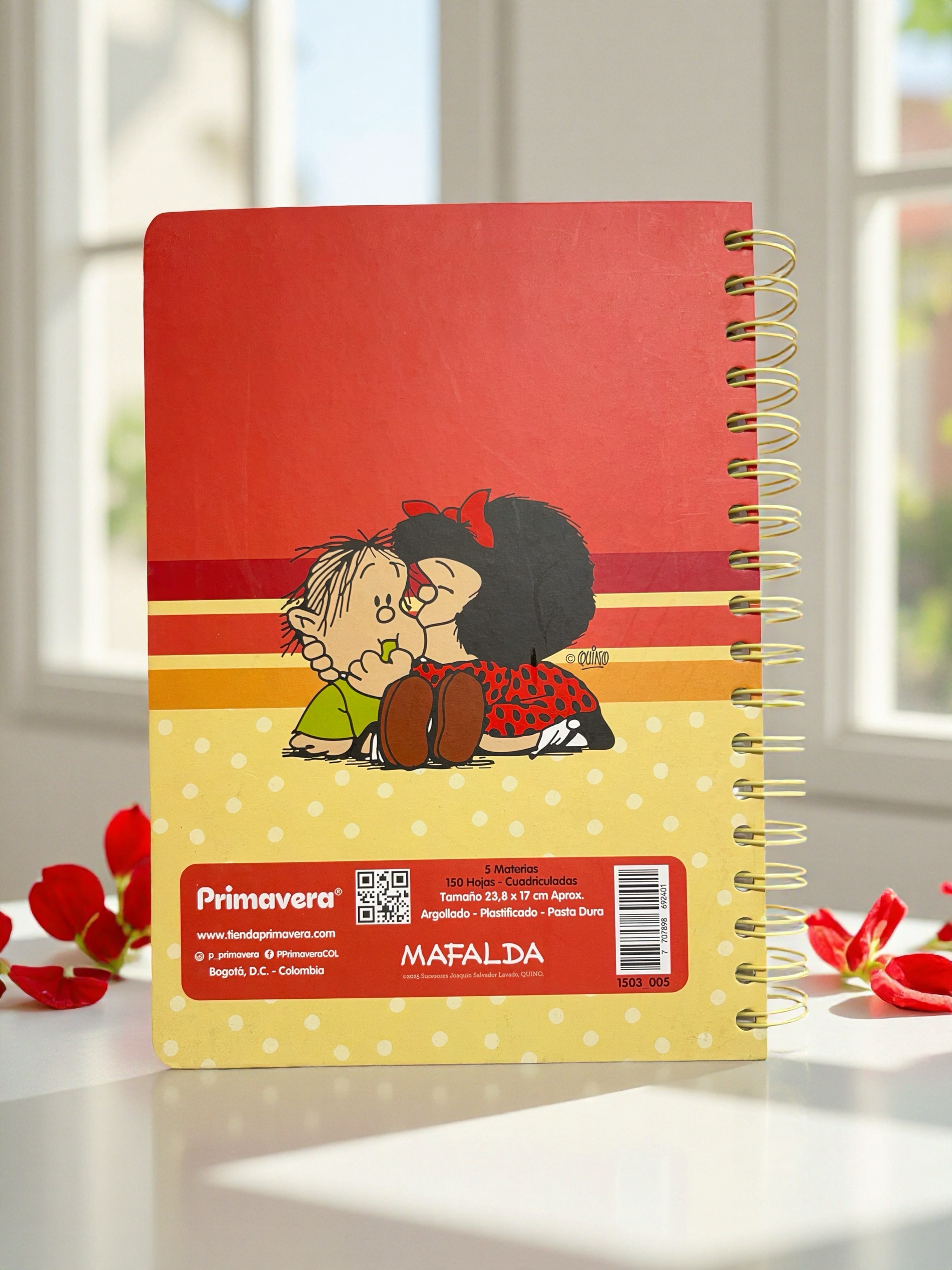 CUADERNO ARGOLLADO 5 MATERIAS MAFALDA
