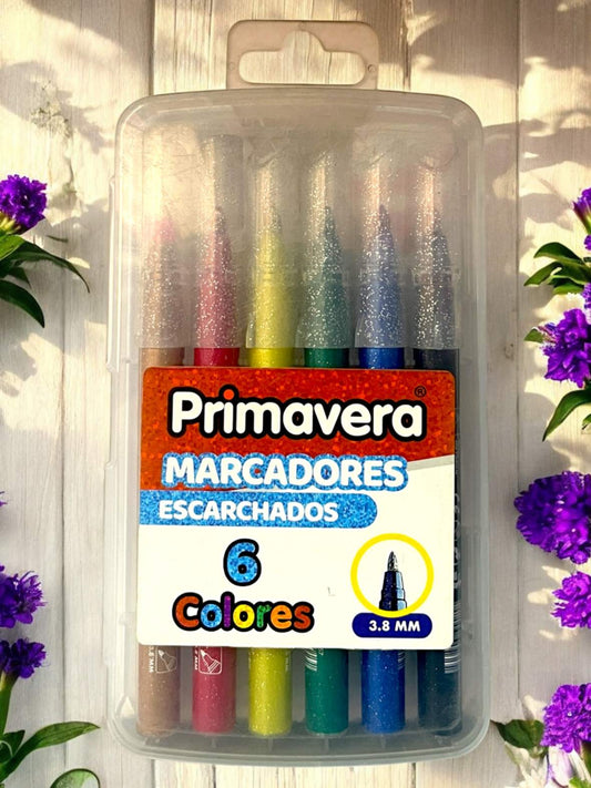 MARCADORES ESCARCHADOS PRIMAVERA X6