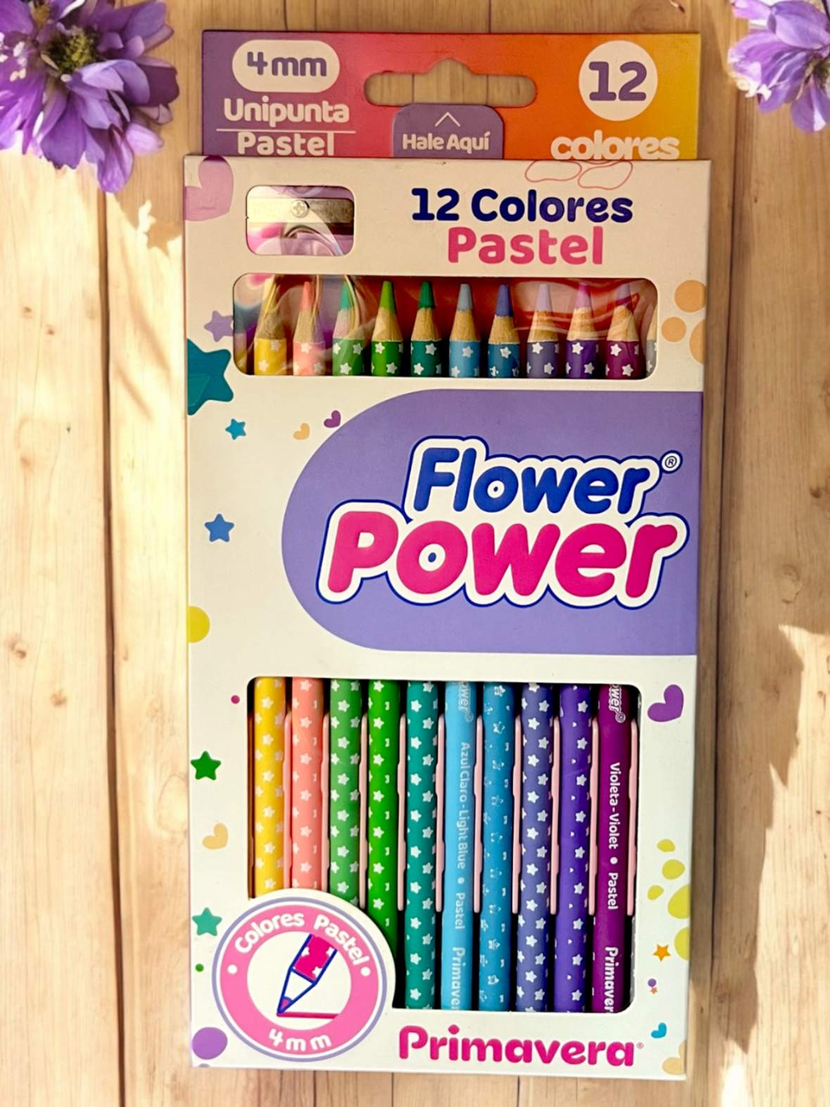 COLORES PASTEL FLOWER POWER X12