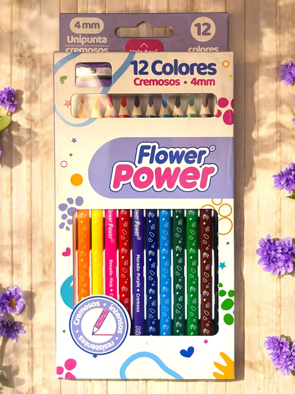 COLORES CREMOSOS FLOWER POWER X12