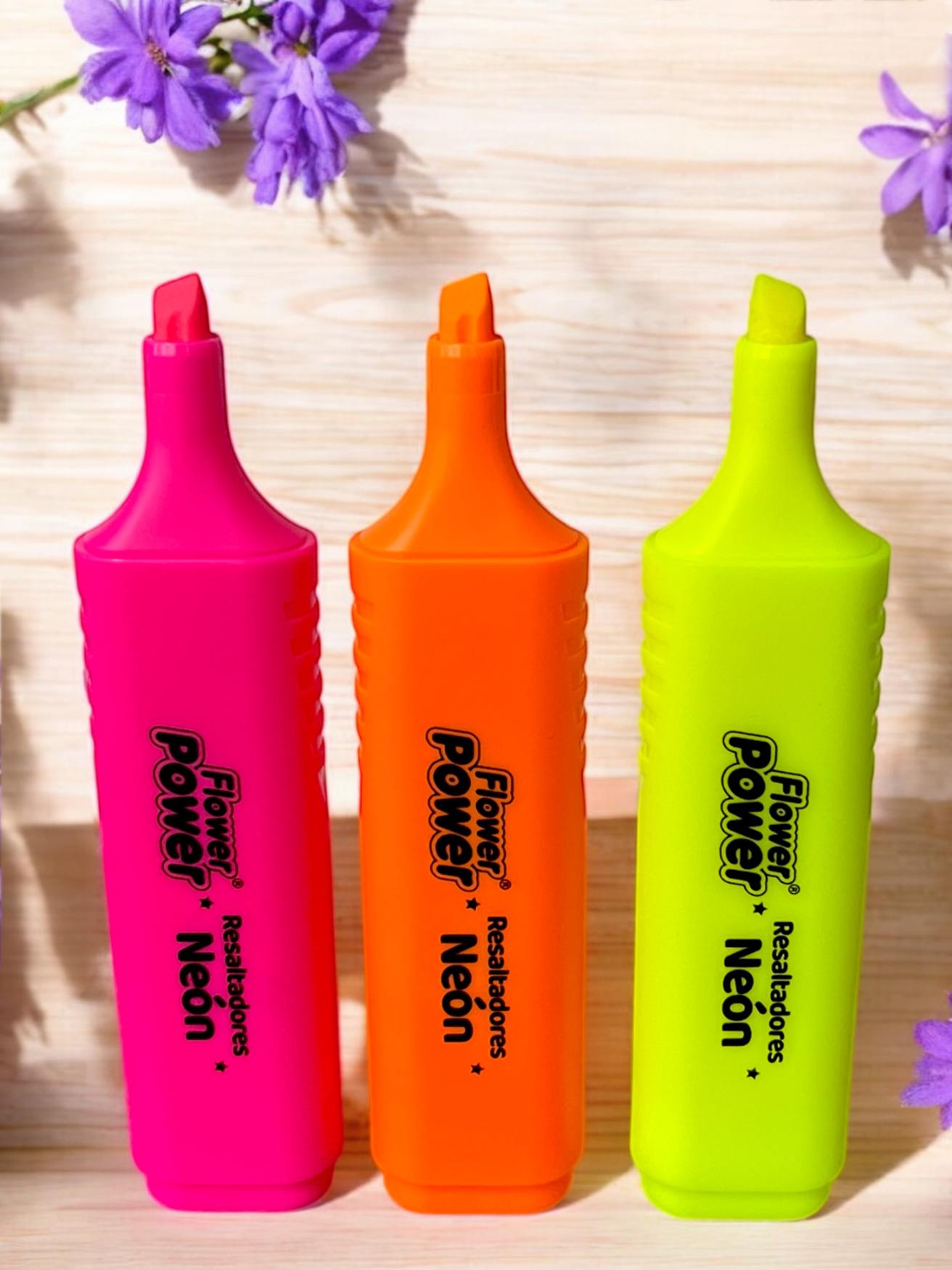 RESALTADORES NEON FLOWER POWER X4