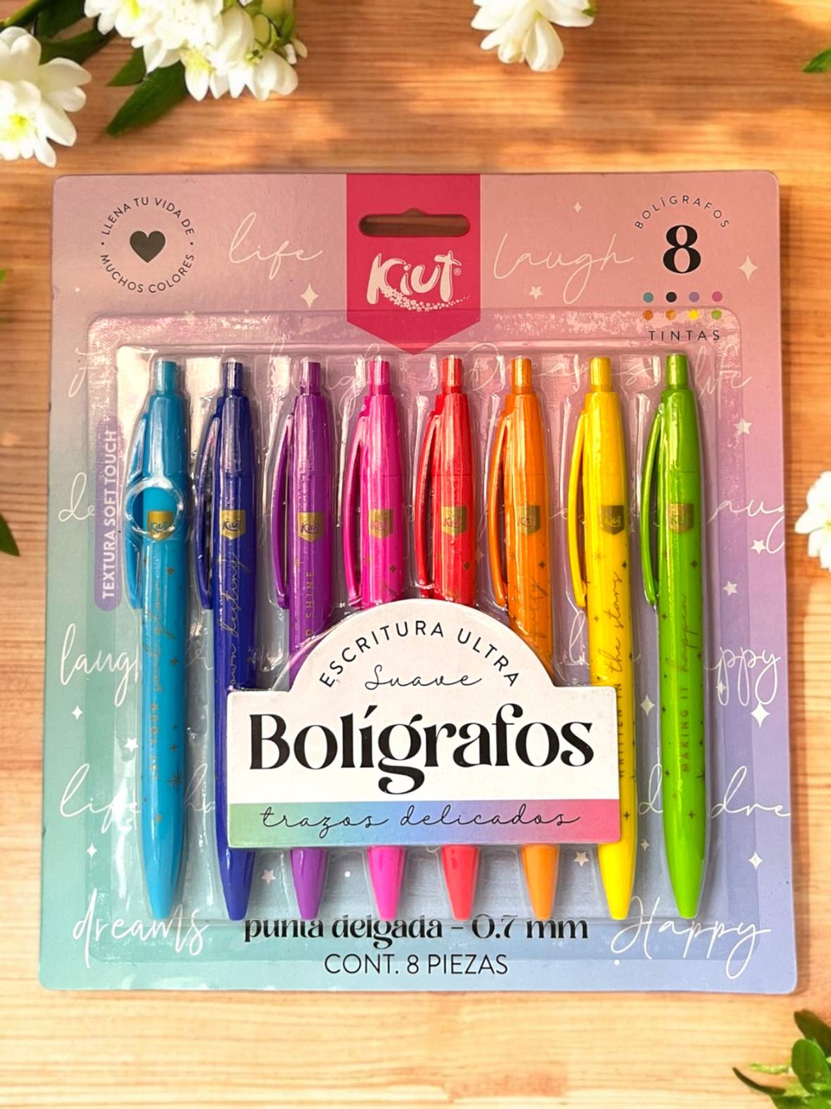 BOLIGRAFOS KIUT PUNTA DELGADA X8