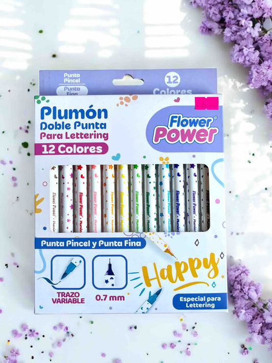 PLUMON DOBLE PUNTA PARA LETTERING X12