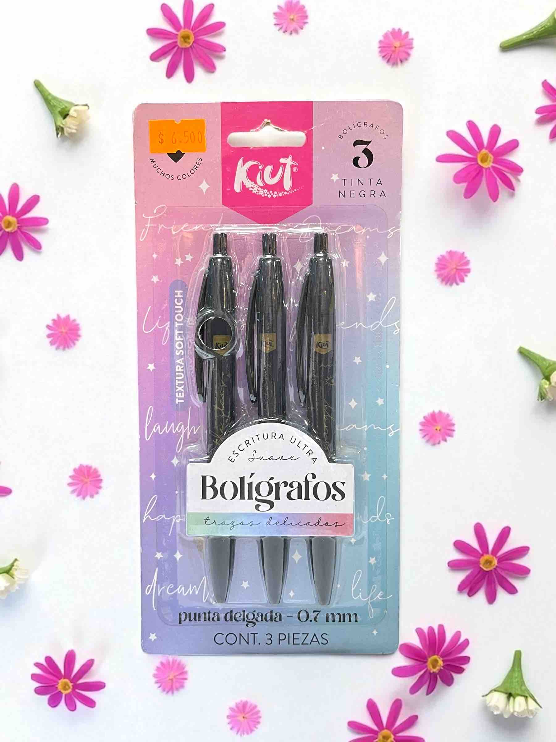 LAPICEROS KIUT TINTA NEGRA X3