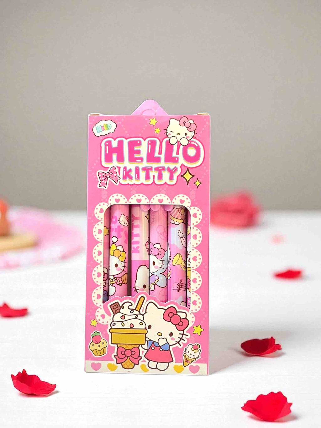 CAJA DE ESFERO RECTRACTIL X6 HELLO KITTY