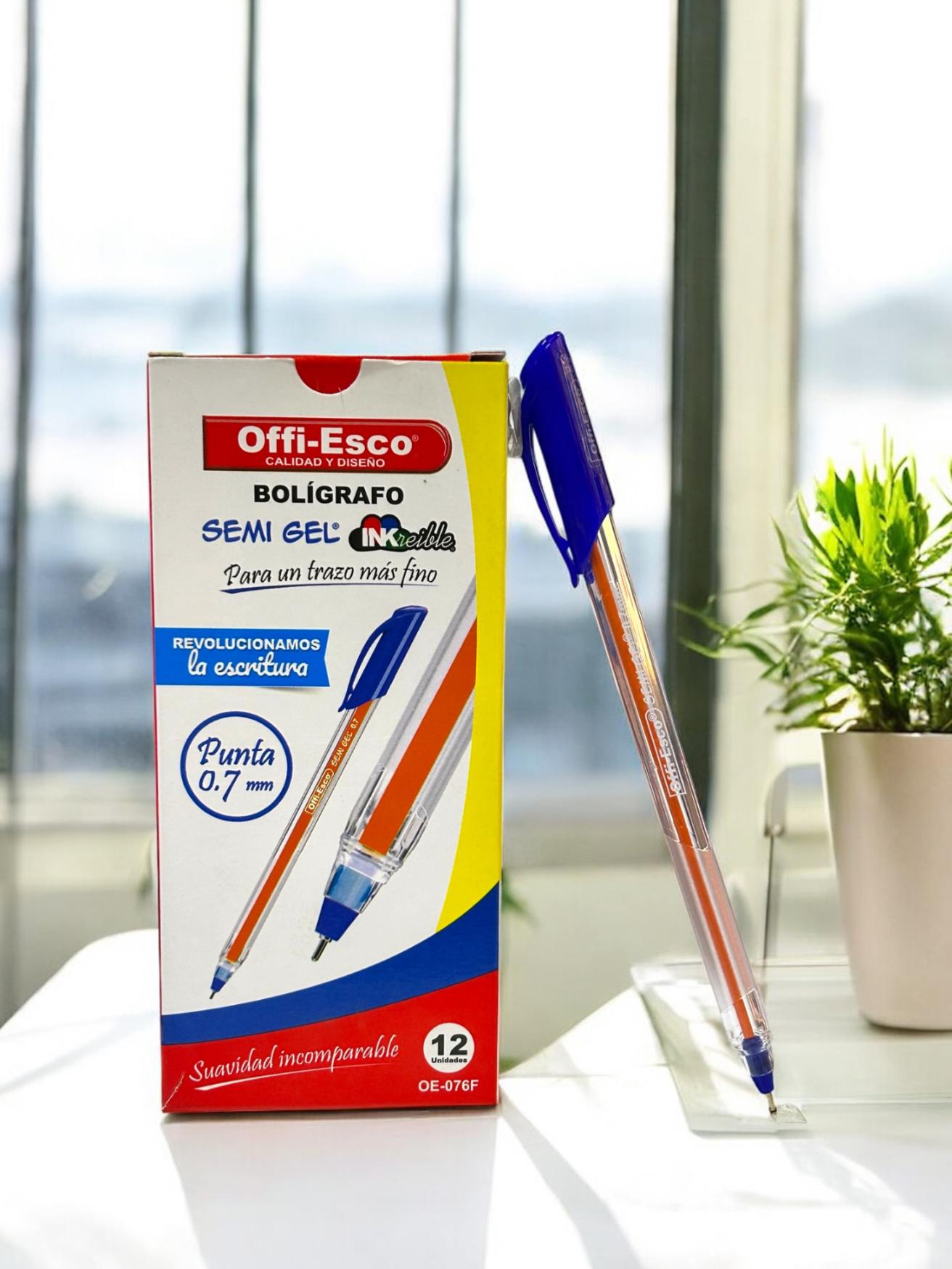 CAJA LAPICERO AZUL OFFI-ESCO