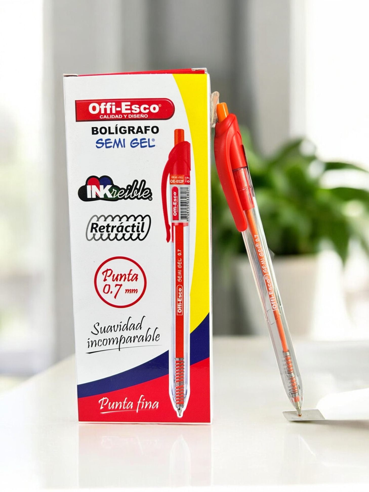 CAJA DE LAPICERO ROJO RETRATIL OFFI-ESCO