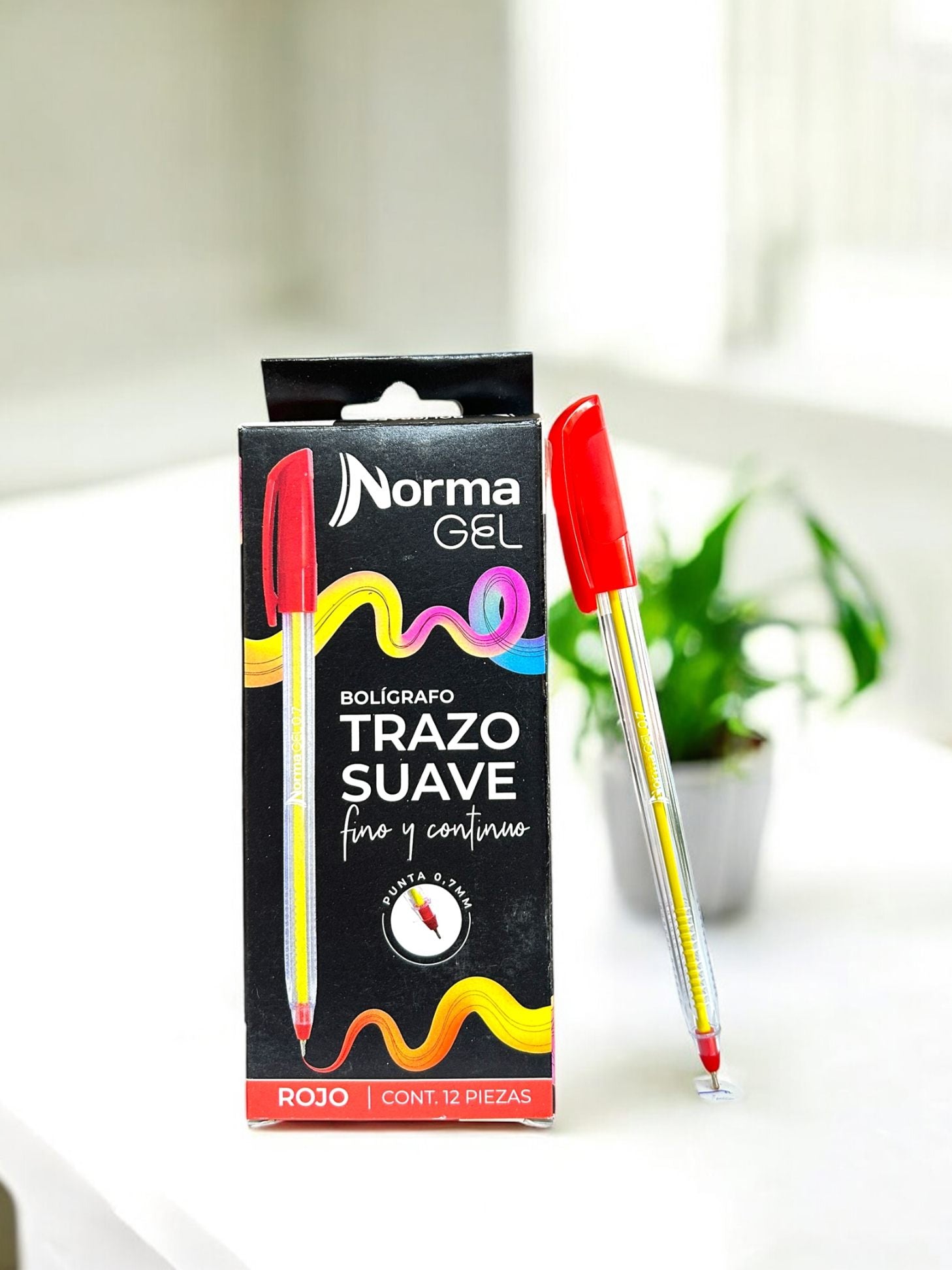 CAJA LAPICERO ROJO GEL NORMA